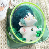 Maxbell PVC Clear Doll Display Case Organizer Mini Doll Figure Storage Case for Doll green