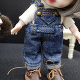 Maxbell 1:12 Dolls Clothes Pants Outfit Clothes Model Costume for Gsc Ob11 BJD Dolls Dark Blue
