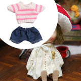 Maxbell Mini 6 inch Doll Clothes Comfortable Girl Doll Clothes for Kids Pendant Doll blue