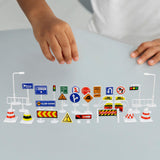 Maxbell 28Pcs 1:64 Scale Street Road Signs Playset Layout Street Signal Traffic Toys A