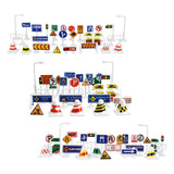 Maxbell 28Pcs 1:64 Scale Street Road Signs Playset Layout Street Signal Traffic Toys A