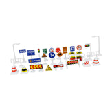 Maxbell 28Pcs 1:64 Scale Street Road Signs Playset Layout Street Signal Traffic Toys A