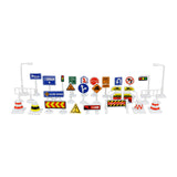 Maxbell 28Pcs 1:64 Scale Street Road Signs Playset Layout Street Signal Traffic Toys A