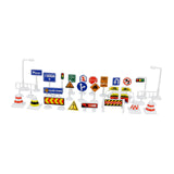 Maxbell 28Pcs 1:64 Scale Street Road Signs Playset Layout Street Signal Traffic Toys A