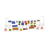 Maxbell 28Pcs 1:64 Scale Street Road Signs Playset Layout Street Signal Traffic Toys A