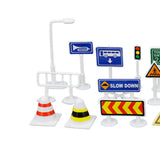 Maxbell 28Pcs 1:64 Scale Street Road Signs Playset Layout Street Signal Traffic Toys A