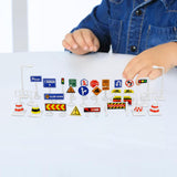 Maxbell 28Pcs 1:64 Scale Street Road Signs Playset Layout Street Signal Traffic Toys A