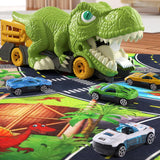 Maxbell Dinosaur Transporter Truck Storage Funny with Mini Cars for Babies Gift Toys 6 small cars