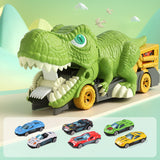 Maxbell Dinosaur Transporter Truck Storage Funny with Mini Cars for Babies Gift Toys 6 small cars