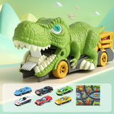 Maxbell Dinosaur Transporter Truck Storage Funny with Mini Cars for Babies Gift Toys 6 small cars and map