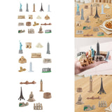 Maxbell Landmark Architecture Models World Buildings Model for Birthday Gift Desktop 17 pieces