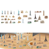 Maxbell Landmark Architecture Models World Buildings Model for Birthday Gift Desktop 17 pieces