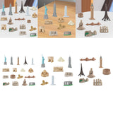 Maxbell Landmark Architecture Models World Buildings Model for Birthday Gift Desktop 17 pieces