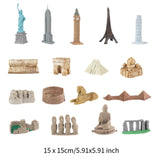 Maxbell Landmark Architecture Models World Buildings Model for Birthday Gift Desktop 17 pieces