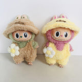 Maxbell Plush Figure Wide Brim Hat Cartoon Stuffed Doll Animal Hat for 6.69inch Doll brown