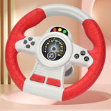 Maxbell Steering Wheel Toy Electric Pretend Driving Toy for Boys and Girls Preschool red with base