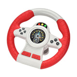 Maxbell Steering Wheel Toy Electric Pretend Driving Toy for Boys and Girls Preschool red with base