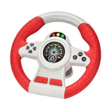 Maxbell Steering Wheel Toy Electric Pretend Driving Toy for Boys and Girls Preschool red with base