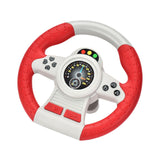 Maxbell Steering Wheel Toy Electric Pretend Driving Toy for Boys and Girls Preschool red with base