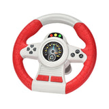 Maxbell Steering Wheel Toy Electric Pretend Driving Toy for Boys and Girls Preschool red with base