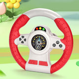 Maxbell Steering Wheel Toy Electric Pretend Driving Toy for Boys and Girls Preschool red with base