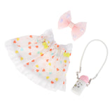Maxbell 15cm Doll Dress Fashion with Mini Headdress Doll Clothing for Party Birthday red heart