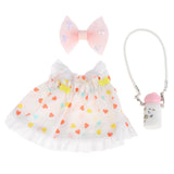 Maxbell 15cm Doll Dress Fashion with Mini Headdress Doll Clothing for Party Birthday red heart