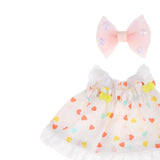 Maxbell 15cm Doll Dress Fashion with Mini Headdress Doll Clothing for Party Birthday red heart