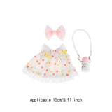 Maxbell 15cm Doll Dress Fashion with Mini Headdress Doll Clothing for Party Birthday red heart