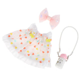 Maxbell 15cm Doll Dress Fashion with Mini Headdress Doll Clothing for Party Birthday red heart