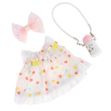 Maxbell 15cm Doll Dress Fashion with Mini Headdress Doll Clothing for Party Birthday red heart