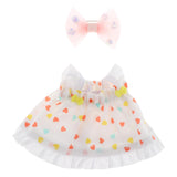 Maxbell 15cm Doll Dress Fashion with Mini Headdress Doll Clothing for Party Birthday red heart