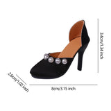 Maxbell High Heeled Shoes Pearl Female Shoes for Dress up Action Figures Accessories black