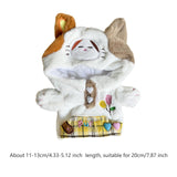 Maxbell 20cm Plush Doll Clothes Detachable Cartoon for Kids Soft Decoration Dress up White