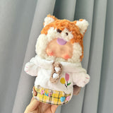 Maxbell 20cm Plush Doll Clothes Detachable Cartoon for Kids Soft Decoration Dress up White