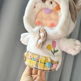 Maxbell 20cm Plush Doll Clothes Detachable Cartoon for Kids Soft Decoration Dress up White