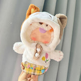 Maxbell 20cm Plush Doll Clothes Detachable Cartoon for Kids Soft Decoration Dress up White