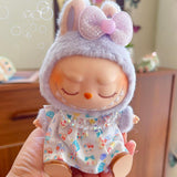 Maxbell 3 Pieces Mini Doll Clothes Set Doll Dress Outifits for Kids 17cm Plush Dolls Bunny skirt