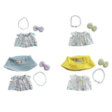 Maxbell 3 Pieces Mini Doll Clothes Set Doll Dress Outifits for Kids 17cm Plush Dolls Bunny skirt