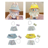 Maxbell 3 Pieces Mini Doll Clothes Set Doll Dress Outifits for Kids 17cm Plush Dolls Bunny skirt