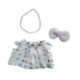 Maxbell 3 Pieces Mini Doll Clothes Set Doll Dress Outifits for Kids 17cm Plush Dolls Bunny skirt