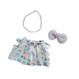 Maxbell 3 Pieces Mini Doll Clothes Set Doll Dress Outifits for Kids 17cm Plush Dolls Bunny skirt