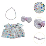 Maxbell 3 Pieces Mini Doll Clothes Set Doll Dress Outifits for Kids 17cm Plush Dolls Bunny skirt