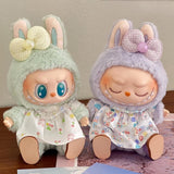 Maxbell 3 Pieces Mini Doll Clothes Set Doll Dress Outifits for Kids 17cm Plush Dolls Bunny skirt