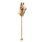 Maxbell Stick Horse Pretend Play Fun Handcrafted Hobby Horse for Children Boys Girls yellow  with wheels