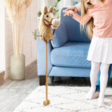 Maxbell Stick Horse Pretend Play Fun Handcrafted Hobby Horse for Children Boys Girls yellow  with wheels