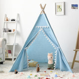 Maxbell Teepee for Kids Hut with Carry Bag Playhouse for Birthday Barbecues Backyard blue