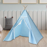 Maxbell Teepee for Kids Hut with Carry Bag Playhouse for Birthday Barbecues Backyard blue