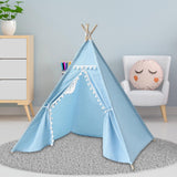 Maxbell Teepee for Kids Hut with Carry Bag Playhouse for Birthday Barbecues Backyard blue