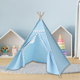 Maxbell Teepee for Kids Hut with Carry Bag Playhouse for Birthday Barbecues Backyard blue